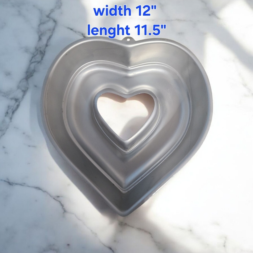 Heart-Shaped Silver Cake Pan